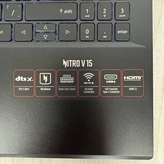 Ігровий ноутбук Acer Nitro V15 ANV15-41 / 15.6" (1920x1080) IPS / AMD Ryzen 7 7735HS (8 (16) ядер по 3.2 - 4.75 GHz) / 16 GB DDR5 / 512 GB SSD NVMe / nVidia GeForce RTX 4050, 6 GB GDDR6, 96-bit / WebCam б/в - зображення 9