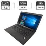 Ноутбук HP 17-by3613dx / 17.3" (1600x900) TN / Intel Core i5-1035G1 (4 (8) ядра по 1.0 - 3.6 GHz) / 16 GB DDR4 / 240 GB SSD M.2 / Intel UHD Graphics / WebCam / DVD-ROM б/в
