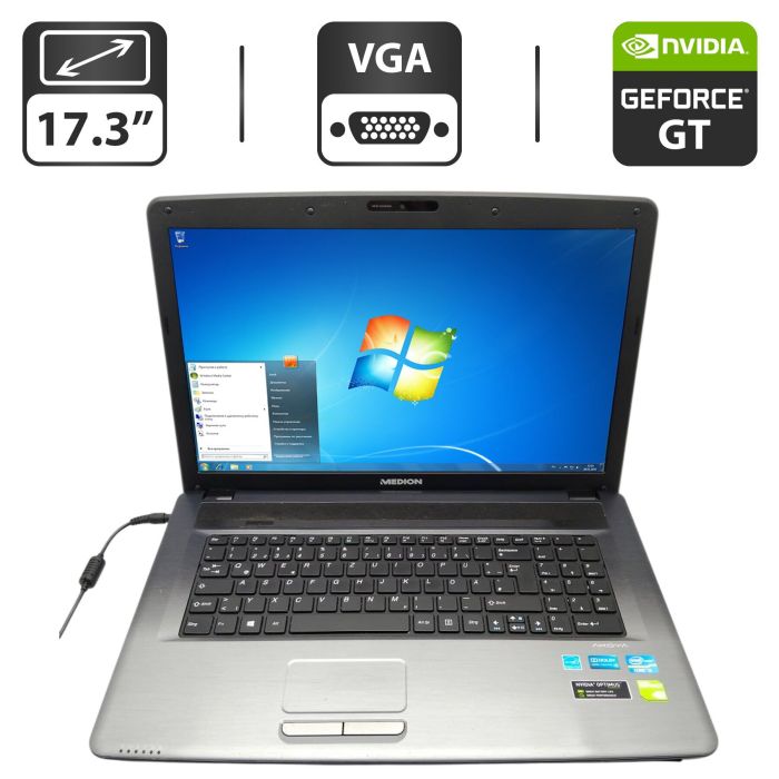Ноутбук Acer Medion P7818 / 17.3" (1600x900) TN / Intel Core i3-3110M (2 (4) ядра по 2.4 GHz) / 6 GB DDR3 / 750 GB HDD / nVidia GeForce GT 730, 2 GB GDDR5, 64-bit / WebCam / DVD-ROM / АКБ не тримає б/в - зображення 1