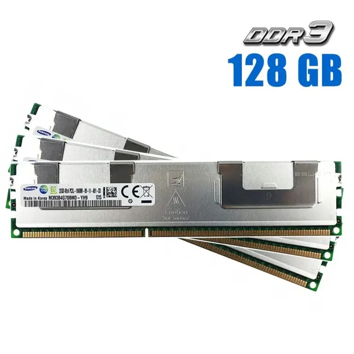 Комплект: Серверна оперативна пам'ять Samsung / 128 GB (4x 32 GB) / 4Rx4 PC3-10600R / DDR3 ECC / 1333 MHz б/в - зображення 1