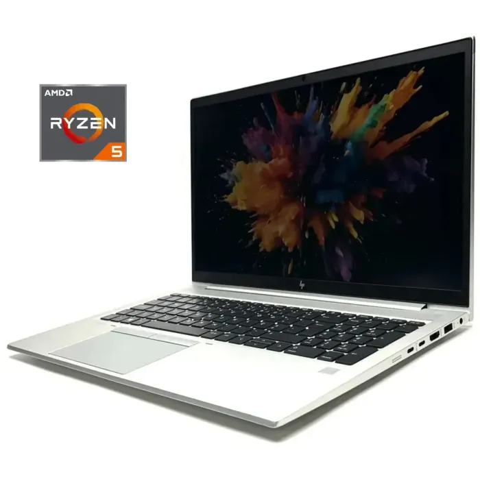 Ультрабук HP EliteBook 855 G8 / 15.6" (1920x1080) IPS / AMD Ryzen 5 Pro 5650U (6 (12) ядер по 2.3 - 4.2 GHz) / 8 GB DDR4 / 256 GB SSD / AMD Radeon RX Vega 7 Graphics / WebCam / Win 10 Pro б/в - зображення 1