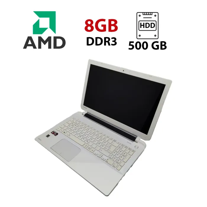 Ноутбук Toshiba L50 / 15.6" (1366x768) TN / AMD A8-6410 (4 ядра по 2.0 - 2.4 GHz) / 8 GB DDR3 / 500 GB HDD / AMD Radeon R5 230, 2 GB GDDR3, 64-bit / WebCam б/в - зображення 1
