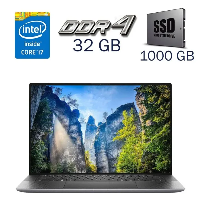 Робоча станція Dell Precision 5550 / 15,6" (3840x2400) UHD+ IPS Touch / Intel Core i7-10850H (6 (12) ядра по 2,7 - 4,9 ГГц) / 32 ГБ DDR4 / 1000 ГБ SSD / nVidia Quadro T1000, 4 ГБ GDDR6, 128-біт / WebCam б/в - зображення 1