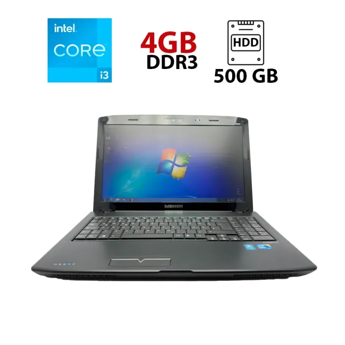 Ноутбук Medion Akoya E6214 / 15.6" (1366x768) TN / Intel Core i3-330M (2 (4) ядра по 2.13 GHz) / 4 GB DDR3 / 500 GB HDD / Intel HD Graphics / WebCam б/в - зображення 1