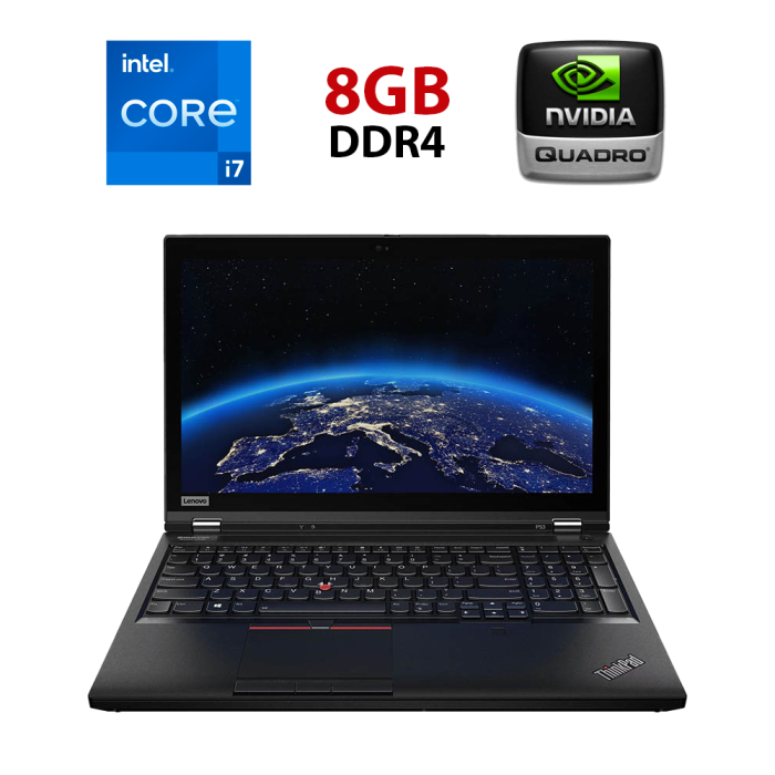 Мобільна робоча станція Lenovo ThinkPad P53 / 15,6" (1920x1080) IPS / Intel Core i7-9750H (6 (12) ядер по 2,6 - 4,5 ГГц) / 8 ГБ DDR4 / 240 ГБ SSD / nVidia Quadro RTX 3000, 6 ГБ GDDR6, 192-біт / WebCam б/в - зображення 1