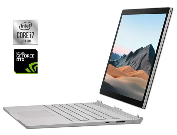 Ігровий ультрабук-трансформер Б-клас Microsoft Surface Book 3 / 15.0" (3240x2160) IPS Touch / Intel Core i7-1065G7 (4 (8) ядра по 1.3 - 3.9 GHz) / 32 GB DDR4 / 1000 GB SSD NVMe / nVidia GeForce GTX 1660 Ti Max-Q, 6 GB GDDR6, 192-bit / WebCam б/в - зображення 1