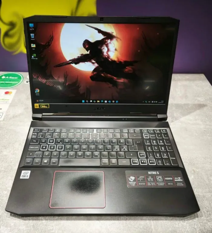 Ігровий ноутбук Acer Nitro 5 AN515-55-54CY / 15.6" (1920x1080) IPS / Intel Core i5-10300H (4 (8) ядра по 2.5 - 4.5 GHz) / 16 GB DDR4 / 512 GB SSD / nVidia GeForce RTX 3060, 6 GB GDDR6, 192-bit / WebCam б/в - зображення 2