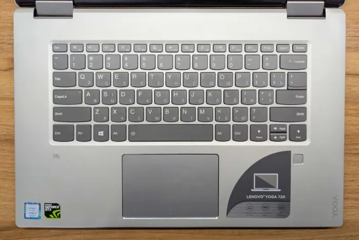 Ноутбук-трансформер Б-клас Lenovo Yoga 720-151KB / 15.6" (3840x2160) IPS Touch / Intel Core i7-7700HQ (4 (8) ядра по 2.8 - 3.8 GHz) / 16 GB DDR4 / 512 GB SSD / nVidia GeForce GTX 1050, 2 GB GDDR5, 128-bit / WebCam / TouchID / Windows 10 б/в - зображення 4