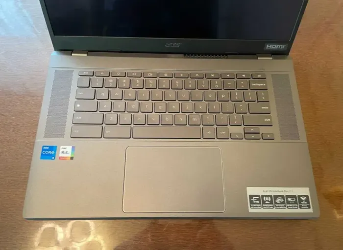 Ультрабук Б-клас Acer Chromebook Plus 515 / 15.6" (1920x1080) FullHD IPS Touch / Intel Core i5-1335U (10 (12) ядра по 1.3 - 4.6 GHz) / 8 GB DDR5 / 256 GB SSD / Intel Iris Xe / WebCam / Google OS б/в - зображення 4