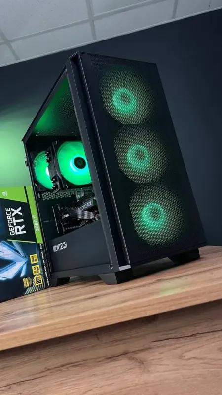 Збірка на замовлення: ігровий ПК Montech Air 100 ARGB Tower / AMD Ryzen 5 5500 (6 (12) ядер по 3,6 - 4,2 ГГц) / 16 ГБ DDR4 / 1000 ГБ SSD M.2 / nVidia GeForce RTX 3060 Ti, 8 ГБ GDDR6, 256-bit / 650 Вт б/в - зображення 3