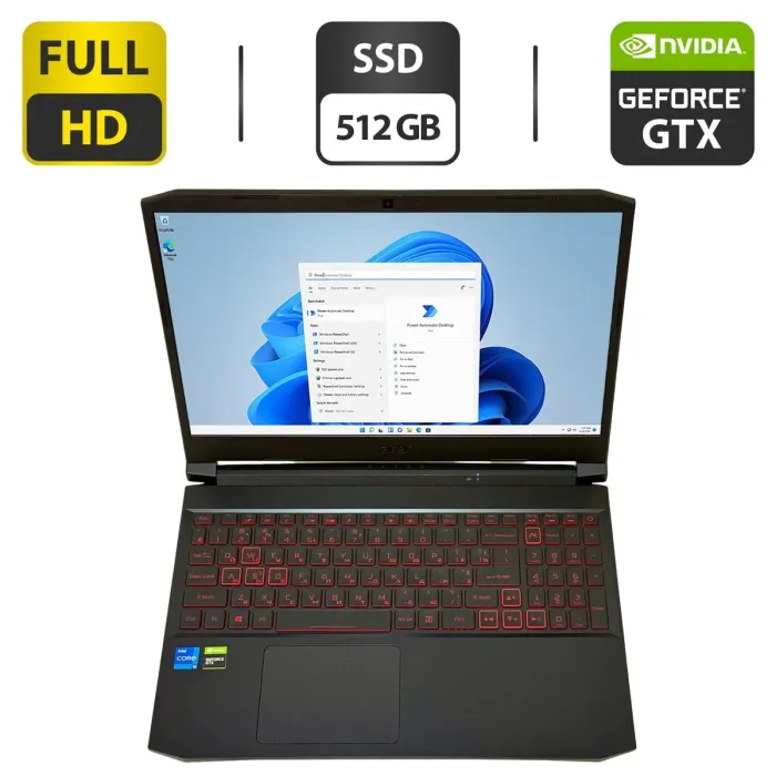 Ігровий ноутбук Acer Nitro 5 AN515-57-56FC / 15.6" (1920x1080) IPS / Intel Core i5-11400H (6 (12) ядер по 2,2 - 4,5 ГГц) / 16 ГБ DDR4 / 512 ГБ SSD / nVidia GeForce GTX 1650, 4 ГБ GDDR6, 128-біт / WebCam б/в - зображення 1