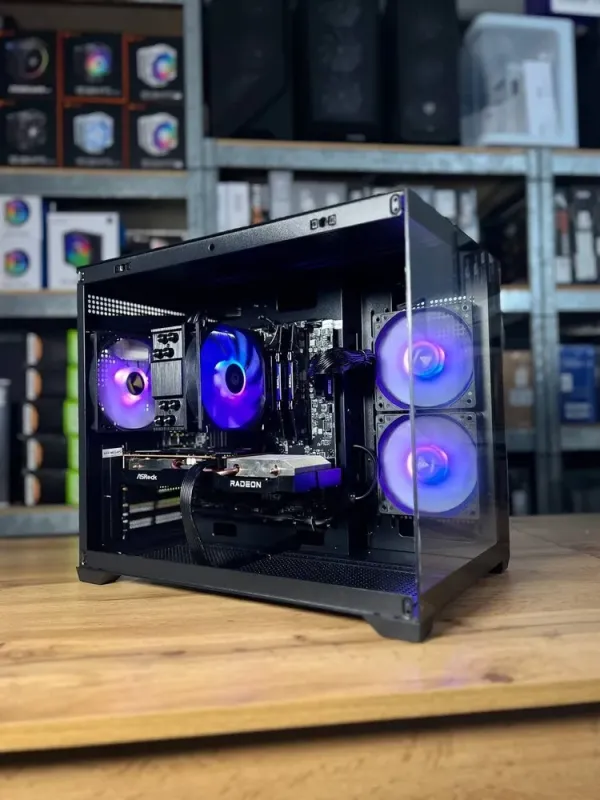 Збірка під замовлення: ігровий ПК Gamdias Aura GC10M ARGB Black Tower / AMD Ryzen 5 5600 (6 (12) ядер по 3.5 - 4.4 GHz) / 16 GB DDR4 / 1000 GB SSD M.2 / AMD Radeon RX 6600, 8 GB GDDR6, 128-bit / 650W б/в - зображення 5