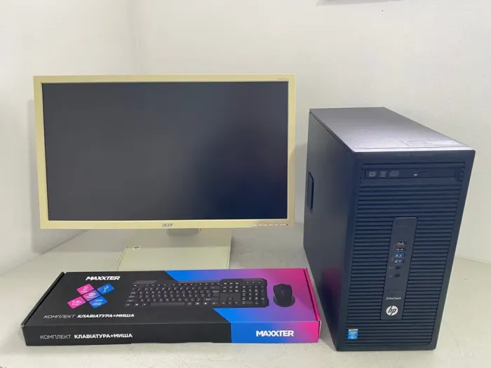 Комплект ПК: комп'ютер HP EliteDesk 700 G1 Tower / Intel Core i5-4590 (4 ядра по 3.0 - 3.7 GHz) / 8 GB DDR3 / 250 GB HDD / Intel HD Graphics 4600 + Монітор Б-клас Acer B243HL / 24" (1920x1080) TN / VGA б/в - зображення 2