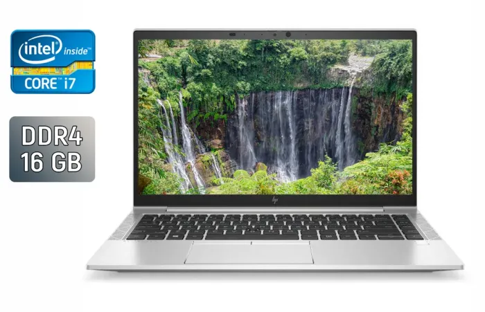 Ультрабук HP EliteBook 840 G7 / 14" (1920x1080) IPS / Intel Core i7-10610U (4 (8) ядра по 1.8 - 4.9 GHz) / 16 GB DDR4 / 512 GB SSD / Intel UHD Graphics / WebCam / TouchID / Windows 10 б/в - зображення 1