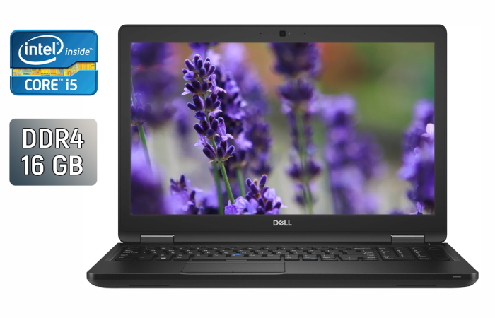 Ноутбук Dell Latitude 5590 / 15.6" (1368x768) TN / Intel Core i5-8250U (4 (8) ядра по 1.6 - 3.4 GHz) / 16 GB DDR4 / 240 GB SSD / Intel UHD Graphics 620 / WebCam / HDMI б/в - зображення 1