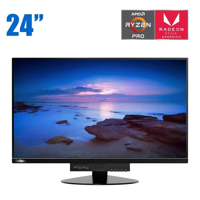 Моноблок Lenovo ThinkCentre Tiny-In-One 24 Gen 3 / 24" (1920x1080) IPS / AMD Ryzen 3 PRO 3200GE (4 ядра по 3.3 - 4.0 GHz) / 16 GB DDR4 / 256 GB SSD / AMD Radeon Vega 8 Graphics / WebCam б/в - зображення 1
