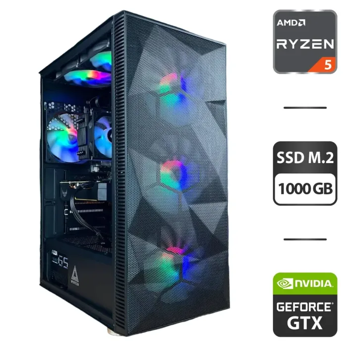 Збірка під замовлення: ігровий ПК Montech X3 Tower / AMD Ryzen 5 3600 (6 (12) ядер по 3.6 - 4.2 GHz) / 16 GB DDR4 / 1000 GB SSD M.2 / nVidia GeForce GTX 1660 Ti, 6 GB GDDR6, 192-bit / 650W / HDMI б/в - зображення 1