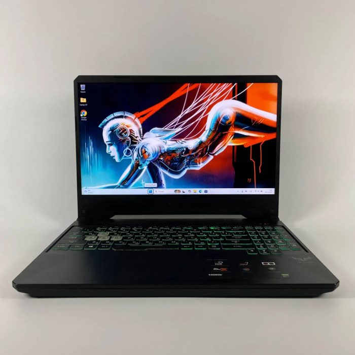 Ігровий ноутбук Б-класу Asus TUF Gaming FX505DT / 15,6" (1920x1080) IPS / AMD Ryzen 5 3550H (4 (8) ядра по 2,1 - 3,7 ГГц) / 16 ГБ DDR4 / 512 ГБ SSD / nVidia GeForce GTX 1650, 4 ГБ GDDR6, 128-біт / HDMI / WebCam б/в - зображення 2