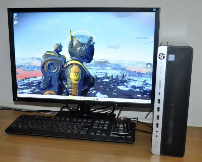 Комплект ПК: HP EliteDesk 800 G3 SFF / Intel Core i5-6500 (4 ядра по 3.2 - 3.6 GHz) / 8 GB DDR4 / 240 GB SSD + 250 GB HDD / Intel HD Graphics 530 + Монітор Б-клас EIZO FlexScan EV2436W / 24" (1920x1080) IPS + Клавіатура, мишка, кабелі / Windows 11 Pro б/в - зображення 4