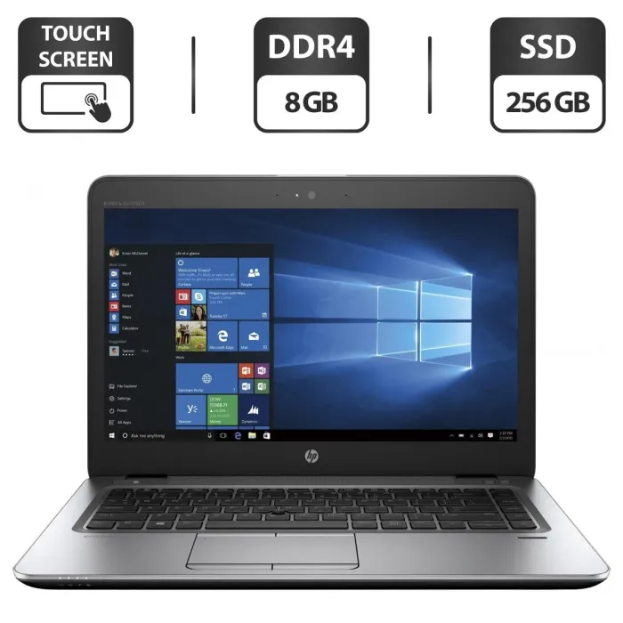 Ноутбук HP EliteBook 840 G4 / 14" TN Touch / Core i5-7300U (2(4) ядра по 2.6-3.5 GHz) / 8GB DDR4 / 256GB SSD / HD Graphics 620 / WebCam / VGA б/в - зображення 1