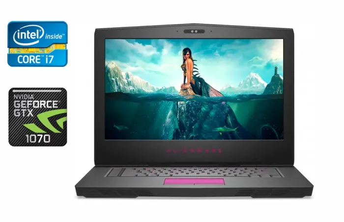 Ігровий ноутбук Б-класу Dell Alienware 15 R3 / 15.6" (1920x1080) IPS / Intel Core i7-7820HK (4 (8) ядра по 2.9 - 3.9 GHz) / 16 GB DDR4 / 512 GB SSD / nVidia GeForce GTX 1070, 8 GB GDDR5, 256-bit / WebCam / HDMI б/в - зображення 1