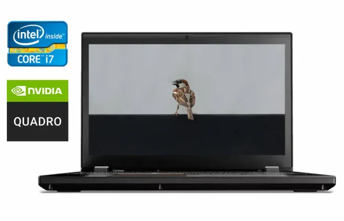 Мобільна робоча станція Lenovo ThinkPad P51 / 15.6" (1920x1080) IPS / Intel Core i7-7820HQ (4 (8) ядра по 2.9 - 3.9 GHz) / 16 GB DDR4 / 512 GB SSD / nVidia Quadro M2200, 4 GB GDDR5, 128-bit / WebCam / Fingerprint / Windows 10 б/в - зображення 1