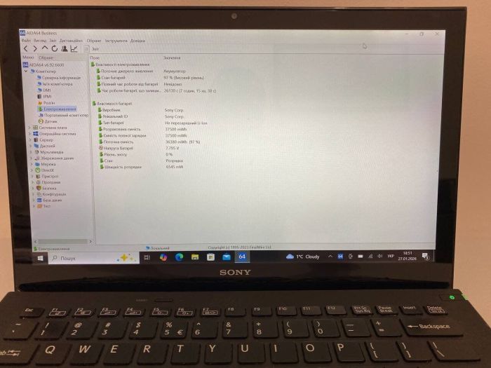 Ноутбук Б-клас Sony Vaio SVP132A1CM / 13.1" (1920x1080) TN / Intel Core i5-4200U (2 (4) ядра по 1.6 - 2.6 GHz) / 4 GB DDR3 / 128 GB SSD / Intel HD Graphics 4400 / WebCam б/в - зображення 11