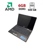 Ноутбук Asus K53 / 15.6" (1366x768) TN / AMD A6-3420M (4 ядра по 1.5 - 2.4 GHz) / 6 GB DDR3 / 500 GB HDD / AMD Radeon HD 6520G Graphics / WebCam / VGA б/в