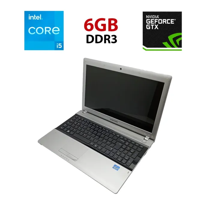 Ноутбук Samsung RV520 / 15.6" (1366x768) TN / Intel Core i5-2410M (2 (4) ядра по 2.3 - 2.9 GHz) / 6 GB DDR3 / 500 GB HDD / nVidia GeForce GT 520M, 1 GB GDDR3, 64-bit / WebCam б/в - зображення 1