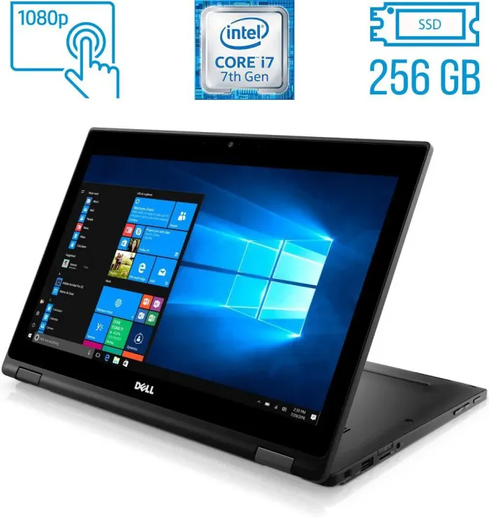 Нетбук-трансформер Б-клас Dell Latitude 5289 / 12.5" (1920x1080) IPS Touch / Intel Core i7-7600U (2 (4) ядра по 2.8 - 3.9 GHz) / 16 GB DDR3 / 256 GB SSD / Intel HD Graphics 620 / WebCam / Windows 10 б/в - зображення 1
