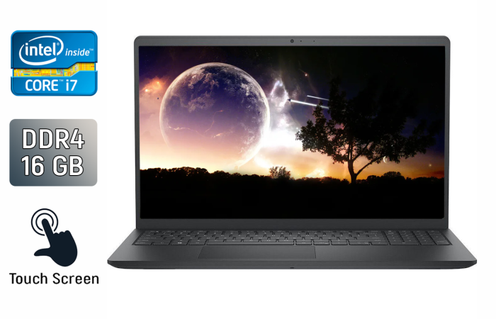 Ноутбук Dell Inspiron 15 3530 / 15.6" (1920x1080) IPS Touch / Intel Core i7-1355U (10 (12) ядер по 3.7 - 5.0 GHz) / 16 GB DDR4 / 480 GB SSD / Intel Iris Xe Graphics / WebCam / Windows 10 б/в - зображення 1