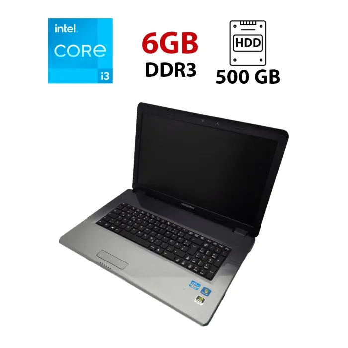 Ноутбук Б-клас Medion Akoya P7624 / 17.3" (1600х900) TN / Intel Core i3-2350M (2 (4) ядра по 2.3 GHz) / 6 GB DDR3 / 500 GB HDD / nVidia GeForce GT 630M, 1 GB DDR3, 128-bit / WebCam б/в - зображення 1