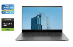 Мобільна робоча станція HP zBook Studio G7 / 15.6" (3840x2160) IPS / Intel Core i9-10885H (8 (16) ядер по 2.4 - 5.3 GHz) / 32 GB DDR4 / 1000 GB SSD / nVidia Quadro RTX 3000, 6 GB GDDR6, 192-bit / TouchID / WebCam / Windows 10 б/в