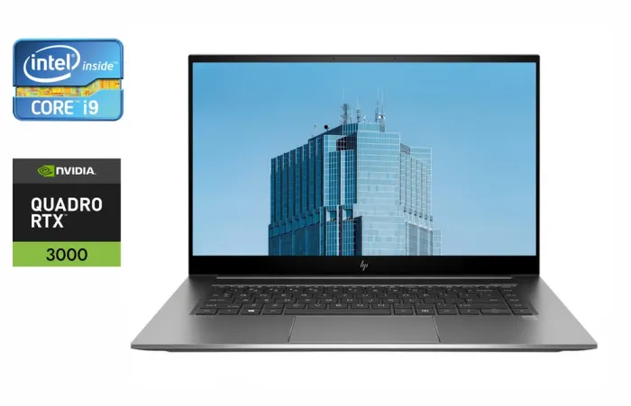 Мобільна робоча станція HP zBook Studio G7 / 15.6" (3840x2160) IPS / Intel Core i9-10885H (8 (16) ядер по 2.4 - 5.3 GHz) / 32 GB DDR4 / 1000 GB SSD / nVidia Quadro RTX 3000, 6 GB GDDR6, 192-bit / TouchID / WebCam / Windows 10 б/в - зображення 1