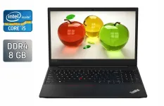 Ноутбук Б-клас Lenovo ThinkPad E590 / 15.6" (1920x1080) IPS / Intel Core i5-8265U (4 (8) ядра по 1.6 - 3.9 GHz) / 8 GB DDR4 / 256 GB SSD / Intel UHD Graphics / WebCam / TouchID / Windows 10 б/в