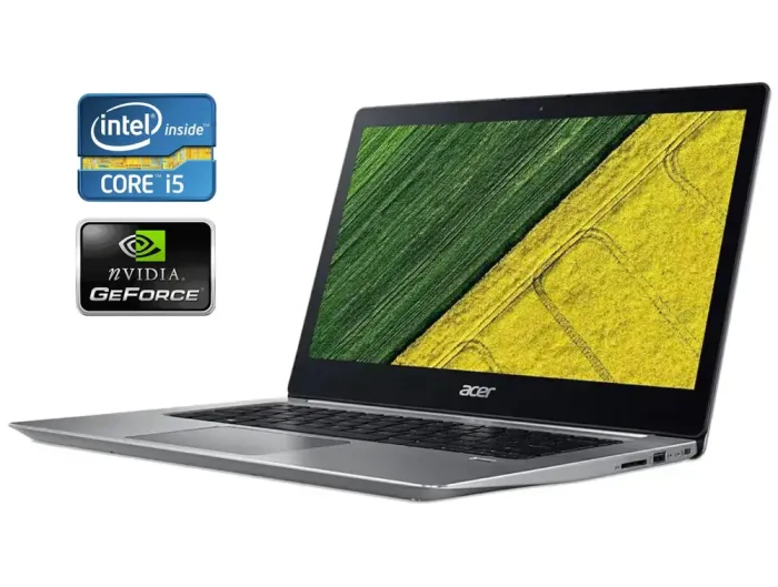 Ультрабук Б-клас Acer Swift 3 SF314-52 / 14" (1920x1080) IPS / Intel Core i5-8250U (4 (8) ядра по 1.6 - 3.4 GHz) / 8 GB DDR4 / 256 GB SSD / nVidia GeForce MX150, 2 GB GDDR5, 64-bit / WebCam / Win 11 Home б/в - зображення 1