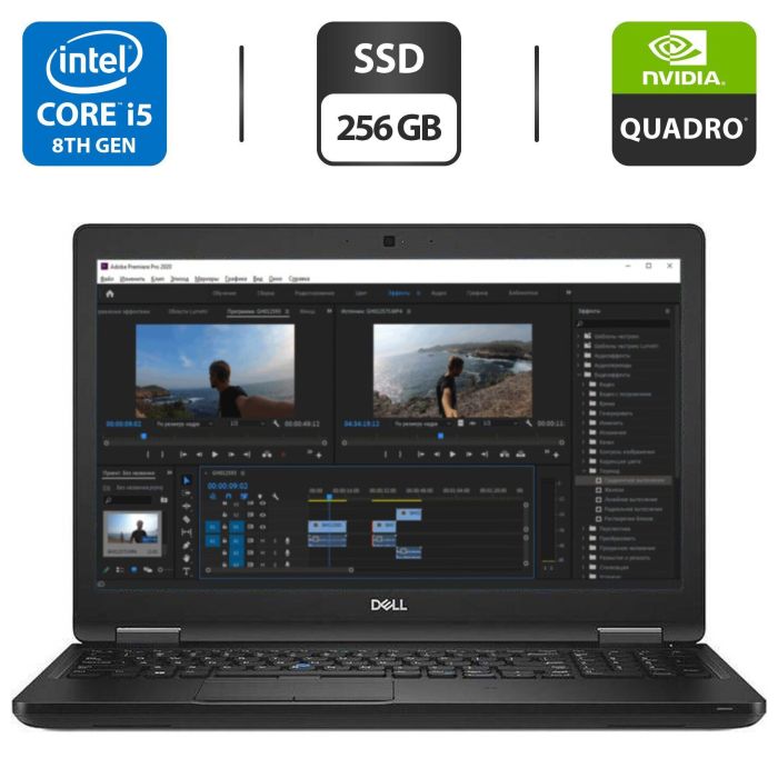 Робоча станція Dell Precision 3530 / 15.6" IPS / Core i5-8300H (4(8) ядра по 2.3-4 GHz) / 16GB DDR4 / 256GB SSD / Quadro P600, 4GB GDDR5, 128-bit / WebCam / HDMI б/в - зображення 1
