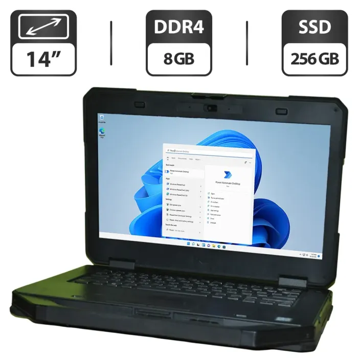 Захищений ноутбук Б-клас Dell Latitude 5414 Rugged / 14" (1366x768) TN / Intel Core i5-6300U (2 (4) ядра по 2.4 - 3.0 GHz) / 8 GB DDR4 / 256 GB SSD / Intel HD Graphics 520 / WebCam / Wi-Fi / Bluetooth / Windows 11 Pro б/в - зображення 1