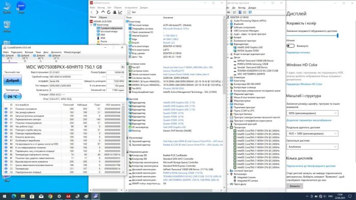 Мобільна робоча станція Lenovo ThinkPad P72 / 17.3" (1920x1080) IPS / Intel Core i7-8850H (6 (12) ядер по 2.6 - 4.3 GHz) / 32 GB DDR4 / 128 GB SSD + 512 GB SSD + 750 GB HDD / nVidia Quadro P2000, 4 GB GDDR5, 128-bit / WebCam б/в - зображення 10
