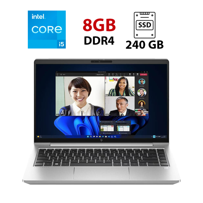Ноутбук HP EliteBook 640 G10 / 14" (1920x1080) IPS / Intel Core i5-1345U (10 (12) ядер по 1.2 - 4.7 GHz) / 8 GB DDR4 / 240 GB SSD / Intel Iris Xe Graphics / WebCam б/в - зображення 1