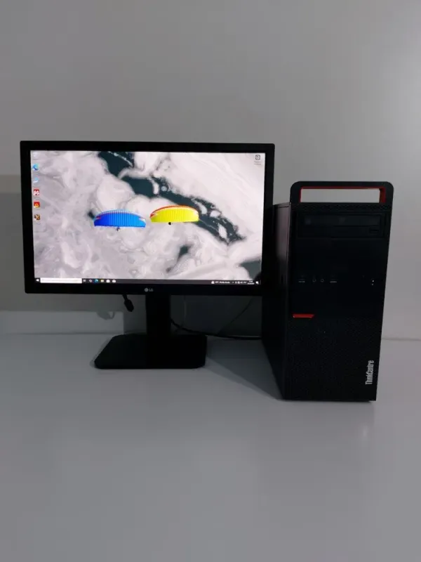 Комплект: Lenovo ThinkCentre M800 Tower / Intel Core i3-6100 (2 (4) ядра по 3.7 GHz) / 16 GB DDR4 / 250 GB SSD + 300 GB SSD / Sapphire Radeon RX 550, 4 GB GDDR5, 128-bit / DVD-ROM + Монітор LG 24MB37PM-B / 24" (1920x1080) IPS б/в - зображення 2