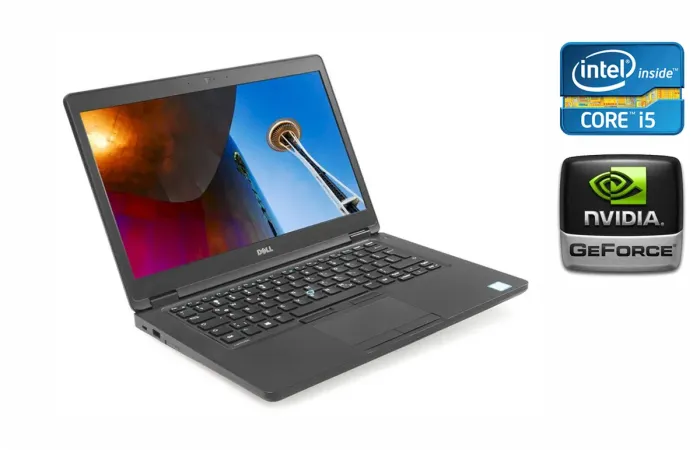 Ультрабук Б-клас Dell Latitude 5480 / 14" (1920x1080) IPS / Intel Core i5-7440HQ (4 ядра по 2.8 - 3.8 GHz) / 16 GB DDR4 / 512 GB SSD / nVidia GeForce 930MX, 2 GB DDR3, 64-bit / WebCam / Windows 10 б/в - зображення 1