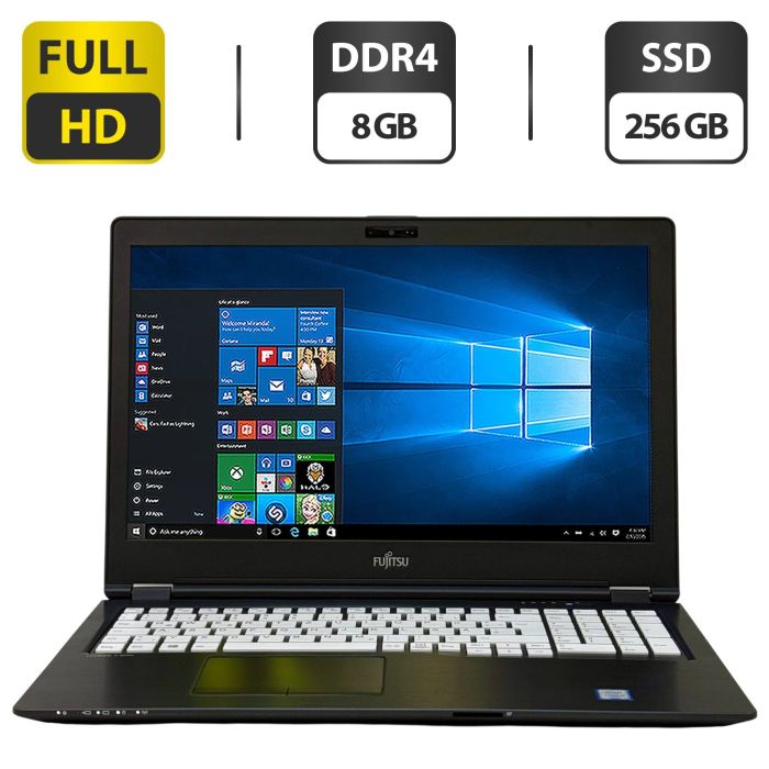 Ноутбук Fujitsu Lifebook U757 / 15.6" (1920x1080) IPS / Intel Core i5-6200U (2 (4) ядра по 2.3 - 2.8 GHz) / 8 GB DDR4 / 256 GB SSD / Intel HD Graphics 520 / WebCam / 3G / Windows 10 Pro б/в - изображение 1
