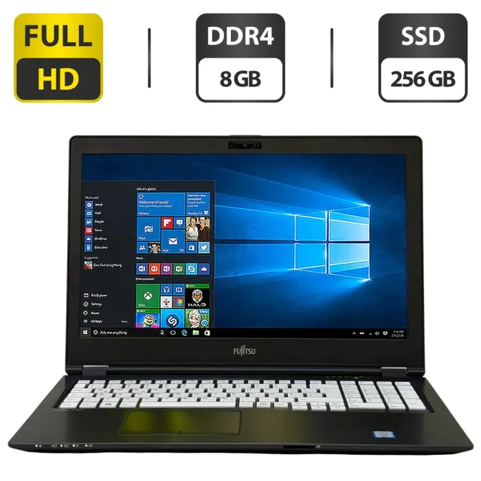 Ноутбук Fujitsu Lifebook U757 / 15.6" (1920x1080) IPS / Intel Core i5-6200U (2 (4) ядра по 2.3 - 2.8 GHz) / 8 GB DDR4 / 256 GB SSD / Intel HD Graphics 520 / WebCam / 3G / Windows 10 Pro б/в - зображення 1
