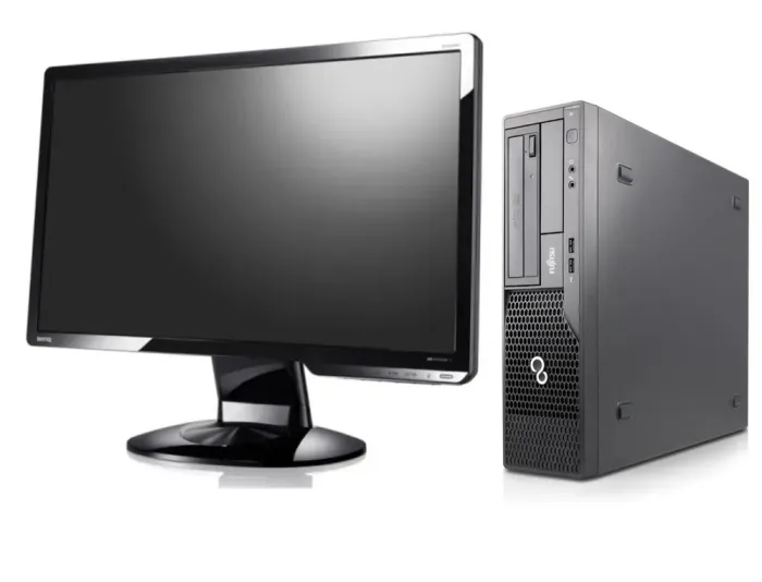 Комплект ПК Б-клас: Fujitsu Esprimo E500 E85+ SFF / Intel Core i3-2120 (2 (4) ядра по 3.3 GHz) / 8 GB DDR3 / 250 GB HDD / Intel HD Graphics 2000 / DVD-ROM + Монітор BenQ G2020HD / 20" (1600x900) TN / 1x DVI, 1x VGA / VESA 100x100 б/в - зображення 1