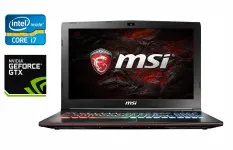 Ігровий ноутбук MSI GE72MVR / 17.3" (1920x1080) IPS / Intel Core i7-7700HQ (4 (8) ядра по 2.8 - 3.8 GHz) / 32 GB DDR4 / 256 GB SSD + 1000 GB HDD / nVidia GeForce GTX 1070, 8 GB GDDR5, 256-bit / WebCam / Windows 10 б/в