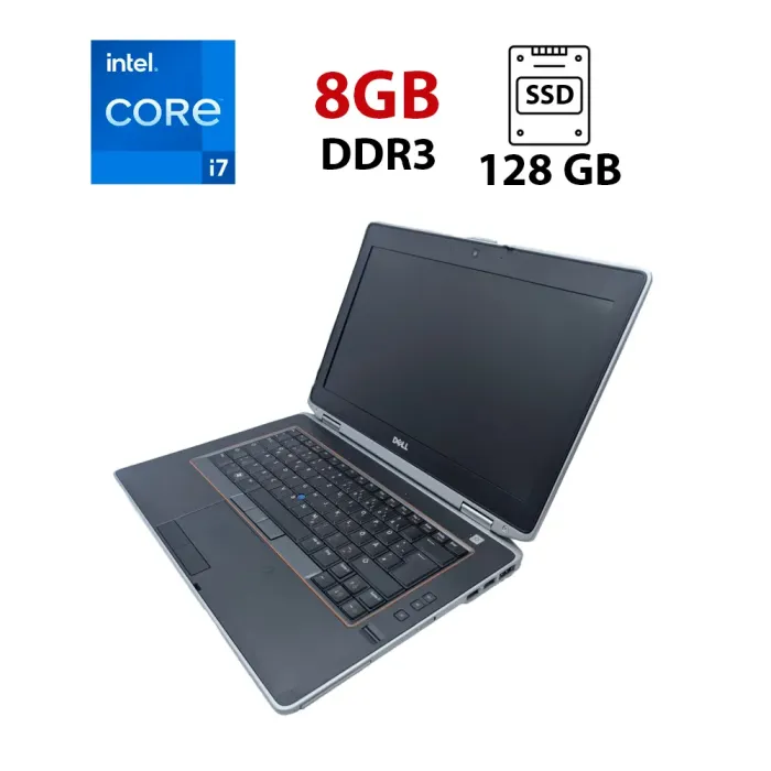 Ноутбук Dell Latitude E6420 / 14" (1600x900) TN / Intel Core i7-2620M (2 (4) ядра по 2.7 - 3.4 GHz) / 8 GB DDR3 / 128 GB SSD / Intel HD Graphics 3000 / WebCam б/в - зображення 1