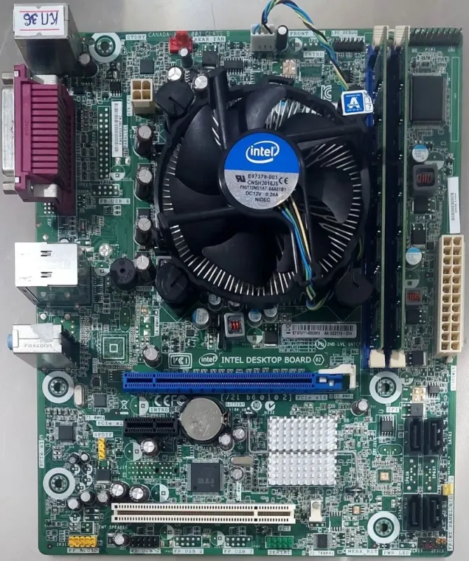 Комплект: Материнська плата Intel Desktop DH61WW / LGA1155 / Intel Core i5-2400 (4 ядра по 3.1 - 3.4 GHz) / 16 GB DDR3 / Intel HD Graphics 2000 + Кулер б/в - зображення 2