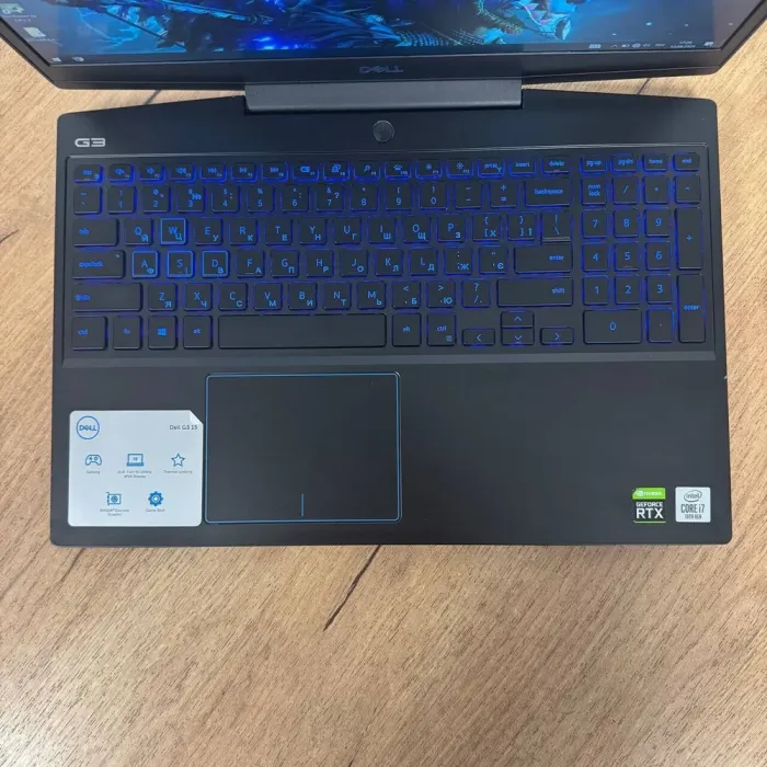 Ігровий ноутбук Б-клас Dell G3 3500 / 15.6" (1920x1080) IPS / Intel Core i7-10750H (6 (12) ядер по 2.6 - 5.0 GHz) / 16 GB DDR4 / 1000 GB SSD / nVidia GeForce RTX 2060, 6 GB GDDR6, 192-bit / WebCam б/в - зображення 7
