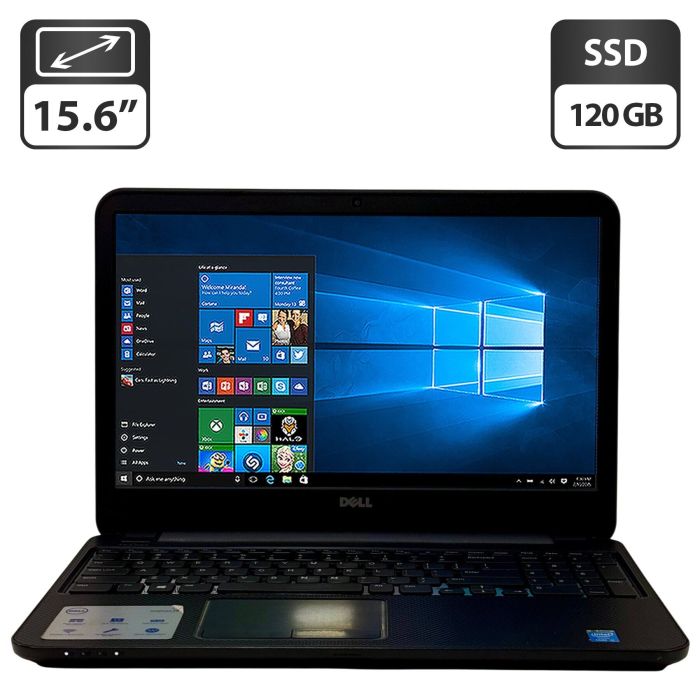 Ноутбук Б-клас Dell Inspiron 3537 / 15.6" (1366x768) TN / Intel Core i3-4010U (2 (4) ядра по 1.7 GHz) / 8 GB DDR3 / 120 GB SSD / Intel HD Graphics 4400 / WebCam / DVD-ROM / Windows 10 Pro б/в - изображение 1